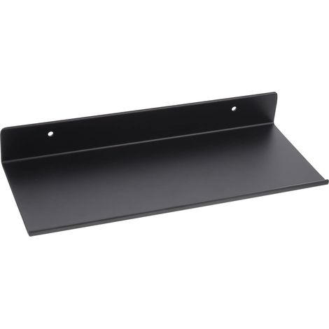 Étagère de rangement pour salle bain 30 cm, support en aluminium noir, résistant à l'humidité, (1/5)