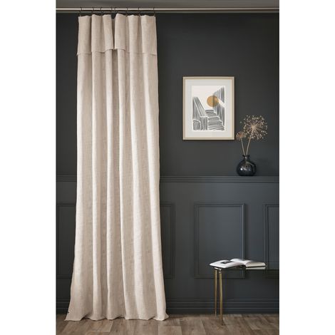 Rideau Ajustable Sixtine Pampa - 140 x 270 cm - Coton Flammé 8 Anneaux Pince (1/5)