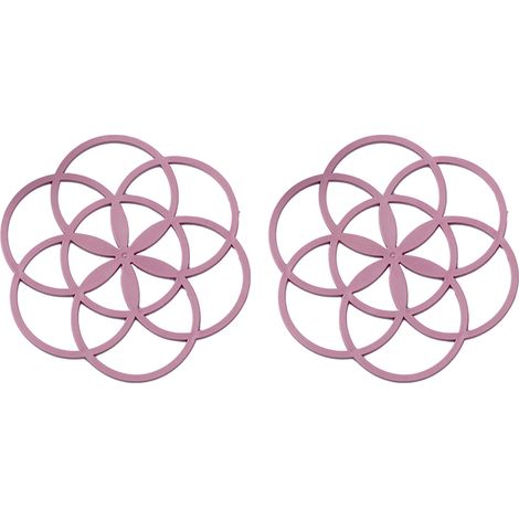 Lot de 2 dessous de plat en silicone épais, antidérapants et résistants à la chaleur, pour poser plats chauds, casseroles et poêles sur la table. (1/5)