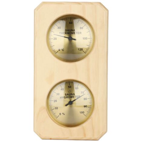 in 1 Sauna-Hygrometer aus Holz für die Sauna, Innen-Hygrothermograph für die Sauna