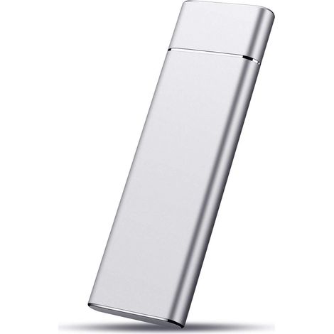 YMYNY Festplattengehäuse, M.2 NGFF USB C SSD-Gehäuse USB3.0 5 Gbit/s Hochgeschwindigkeitsübertragung USB 3.1 10 Gbit/s Typ C Metall externes Festplattengehäuse für Win 7 10 für iOS(Silber) (1/5)