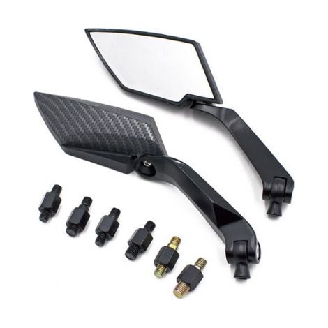 Rétroviseur moto rétroviseurs moto universels aluminium noir 1 paire (1/5)