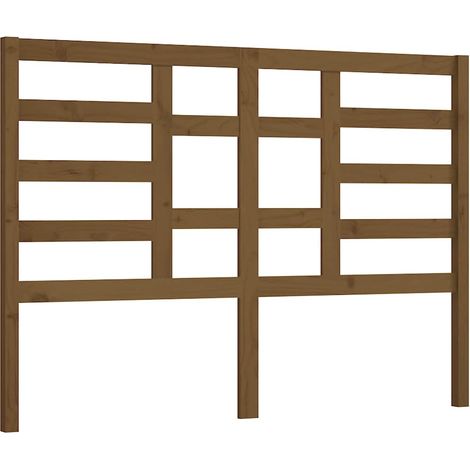 Maison Exclusive - Bett-Kopfteil Honigbraun 126x4x104 cm Massivho (1/5)