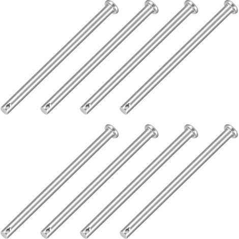 8pcs M6x100mm Goupilles à Trou Unique, Goupille de Verrouillage Acier Inoxydable 304, Goujons à Tête Plate de Chape pour Verrou Remorque Réparation Fixation Mécanique Équipement (1/5)