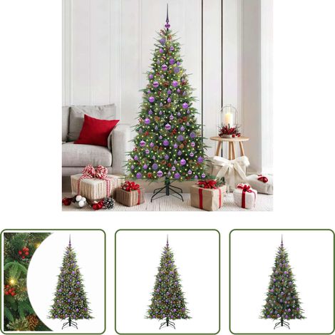 Dekoration -  Künstlicher klappbarer Weihnachtsbaum Grün 180 cm PE und PVC