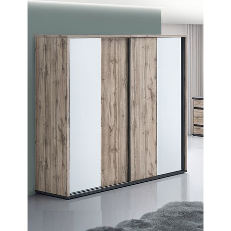 Armoire adulte contemporaine portes coulissantes chêne canada Elza (1/5)