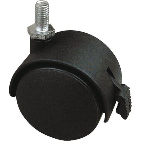 4PZ RUOTA GIREVOLE PER MOBILI CUFFIA NYLON+FRENO mm. 40-perno M8x15 (1/2)