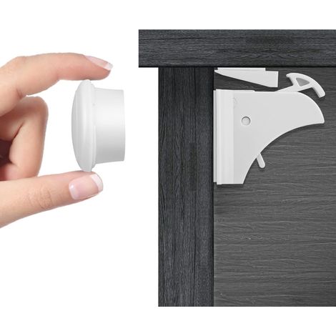 Baby safety cabinet door stop (4 locks + 1 key), child safety drawer lock, magnetic safety lock