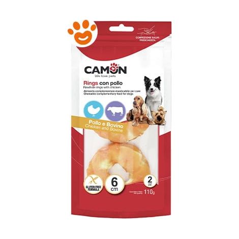 Camon Dog Treats&Snack Rings di Pollo - Confezione 110 Gr - Snack
