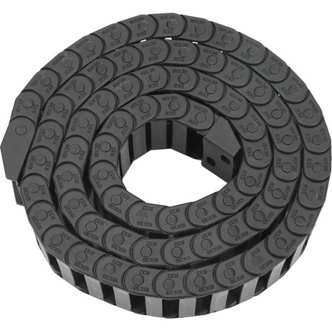 Chaîne porte-câbles porte-fils 10 x 30 mm (dimensions internes), longueur 1 m, avec connecteur d'extrémité pour CNC (1/5)