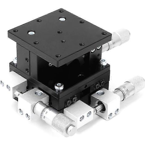 Table de positionnement manuel XYZ 3 axes LD60-LM, platine de réglage de précision, glissière de translation 60x60 mm, outil d'ajustage optique. (1/4)