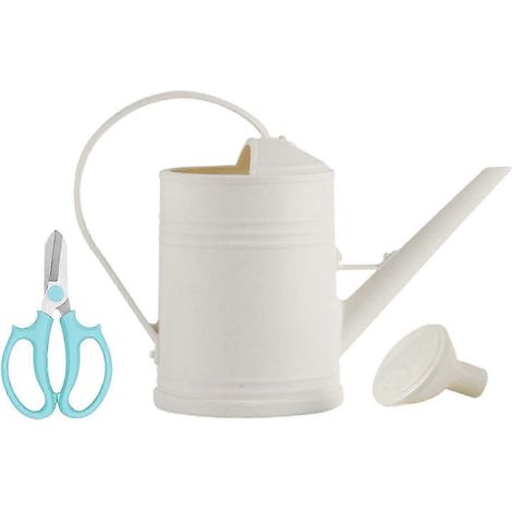 2-Liter-Gießkanne mit abnehmbarer Düse – robustes Gartengerät zum Bewässern von Pflanzen und Blumen.-white (1/5)