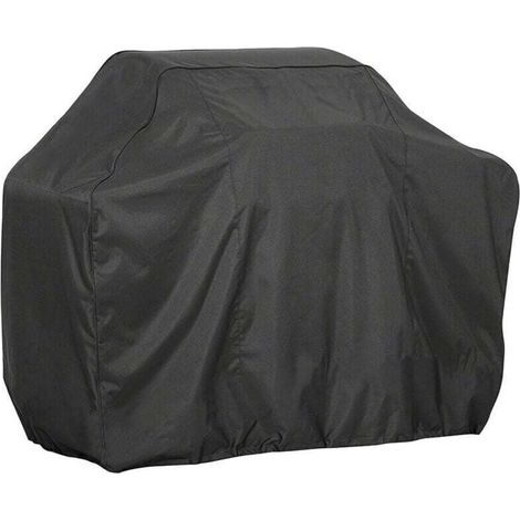 Housse de gril en tissu Oxford 210D, noir enduit d'argent, imperméable, durable, indéchirable et anti-poussière, adaptée au barbecue, au gril à gaz, au gril électrique au charbon de bois, 14561117 cm (1/5)