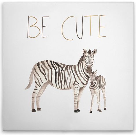 Leinwandbild Zebras M1-No.50605 - Kunstdruck auf Leinwand in Beige Grau - Wandbild 30 x 30 cm (1/5)