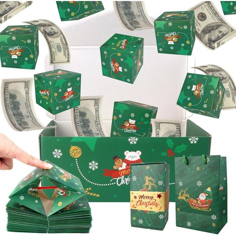 Lot de 16 boîtes cadeaux surprise de Noël - Explosion pour argent - Enveloppes rebondissantes pliantes - Boîtes cadeaux pop-up de luxe pour Noël, anniversaire, anniversaire de mariage (1/5)