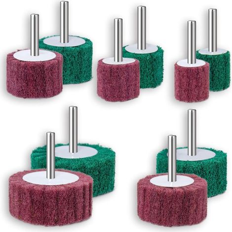 Lot de 10 Meules en mousse pour perceuses électriques Roue Abrasive Têtes de ponçage Nettoyage et décapage de toutes les surfaces en bois et en métal (1/5)