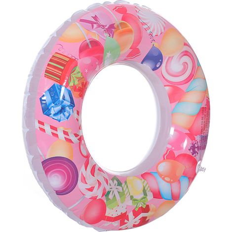Bouée de natation gonflable pour enfants et adultes, 1 pièce, rose, adaptée pour piscine diamètre 60cm (1/4)