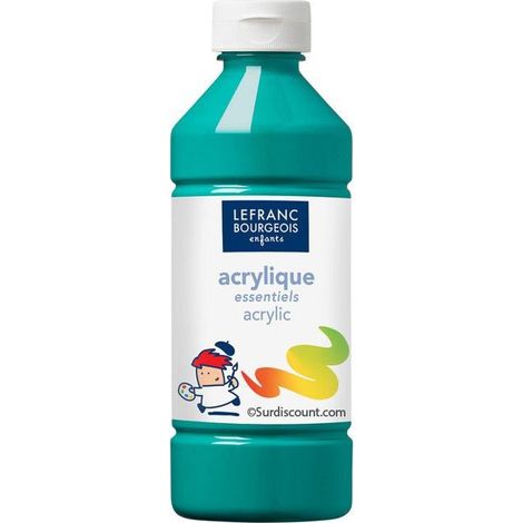 Peinture acrylique - LEFRANC & BOURGEOIS - 188534 - Vert foncé - 500 ml - Pour enfants à partir de 4 ans (1/3)