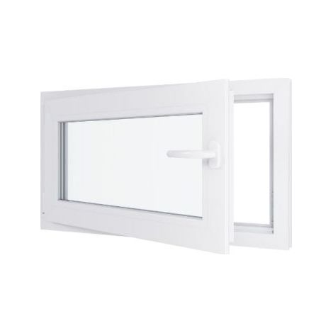 Finestra in PVC - Triplo vetro - Bianco - 900 mmx500 mm cm