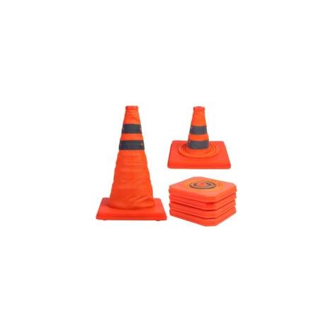 Paquet de 4 cônes de signalisation pliables de 15,5 pouces Cône de sécurité réfléchissant polyvalent (4)