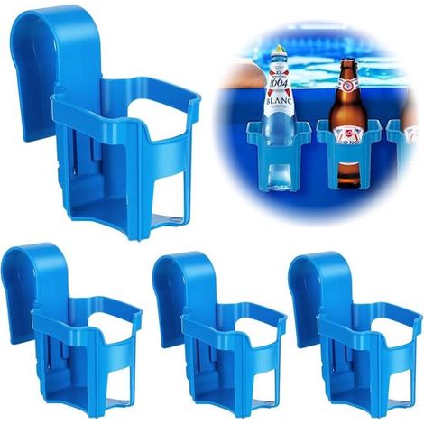 Portabevande da piscina, 4 pezzi, in plastica, portabicchieri multifunzionali per piscina, portabicchieri, portabevande per l'area piscina, a prova di perdite (1/5)