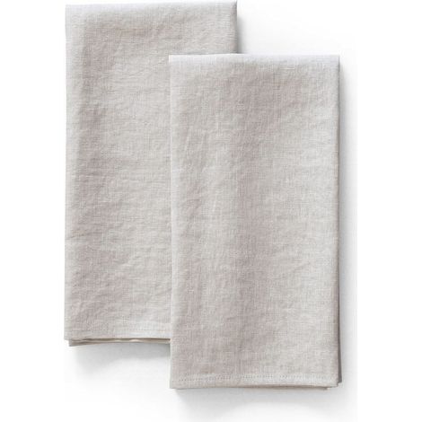Lot de 2 torchons de Cuisine 100% Pur Lin – 50,8 x 68,6 cm – Lin délavé à la Pierre – Très Doux à séchage Rapide – Torchons à Vaisselle et à Main – Naturel (1/5)