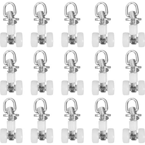 Rouleau Planeur Rail Rideau - Alliage D'aluminium - Twin À Roulettes - Compatible Système Standard - 40 Pièces (1/5)