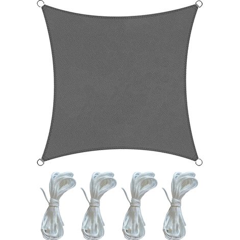 Rebecca Mobili Sonnendach Sonnenschirm Dunkelgrau Polyethylen Quadrat 3x3
