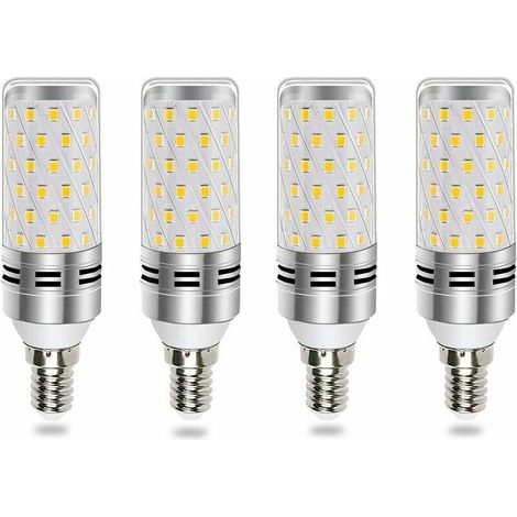 E14 LED-Lampe, 16 W, kaltweiß, entspricht 100–120 W Halogenlampe, strahlt 1600 lm mit 360°-Licht aus, geeignet für Kronleuchter, Wandlampen und Nachttischlampen, 4er-Pack, nicht dimmbar.-INHHUB