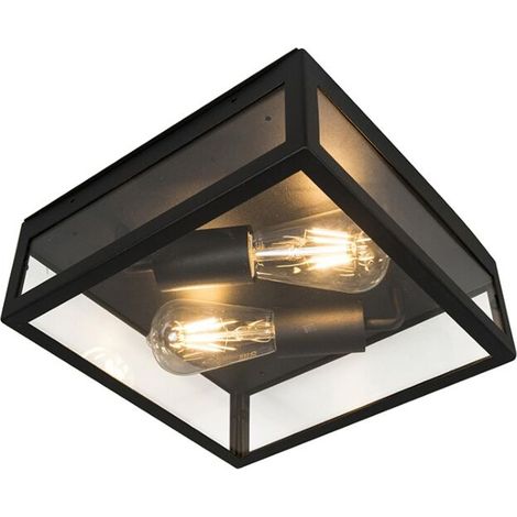 Industrial Smart Outdoor Wall Light Black Incl. 2 WiFi ST64 - Rotterdam (1/4)