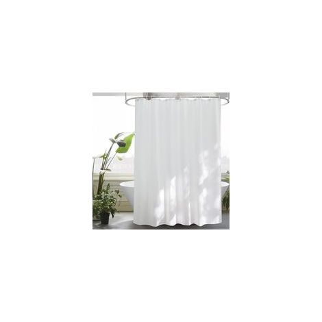 Weißer Duschvorhang aus Textil, schimmelresistent, wasserdicht, schnelltrocknend, waschbar, aus hochwertigem Stoff, 1,8 x 2 Meter. – Crezuo