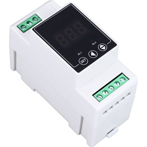 Thermostat numérique chaud/froid pour rail DIN, 2 relais, sonde cylindrique 2 m, 100‑240 V CA (1/5)