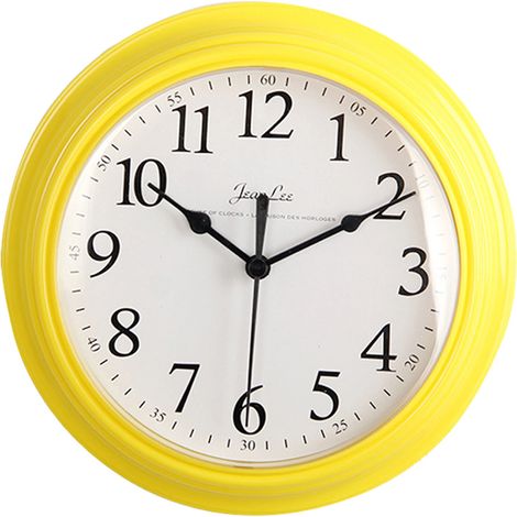 Horloge murale de salon de 9 pouces - horloge simple et moderne - horloge silencieuse en plastique