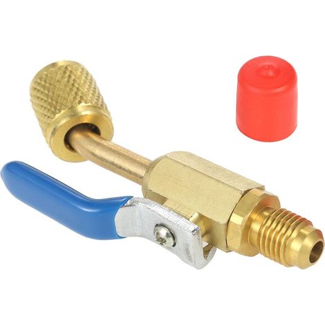 Vannes d'arrêt pour réfrigérant de climatisation, 3 pièces, code couleur R410A R134A, pour tuyaux de charge de réfrigération AC HVAC (1/5)