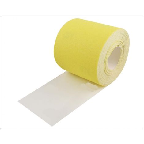 93 mm x 10 m Rouleau de papier abrasif, ètres grain 80 papier de verre Émeri pour le bois, le métal, la peinture, le plâtre, le mastic, l'automobile, compatible avec les ponceuses manuelles (1/5)