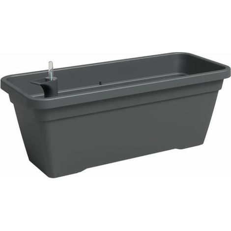 ARTEVASI Jardinière - VENEZIA - Plastique - Anthracite - Rectangulaire - L77,9 x P24 x H22cm (1/2)