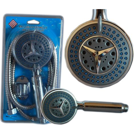 TrAdE Shop Traesio - Doccia Doccetta Soffione Cromato 3 Getti Tubo Flessibile 1.5mt Supporto Muro - (1/4)