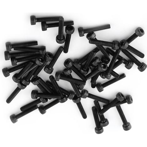 Vis tête cylindrique creuse M3 noire, lot de 50 vis à filetage intégral 16 mm, fixation à six pans creux (1/5)