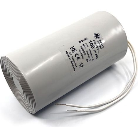 Condensateur permanent 100µF à fils - Ø60x120mm - Fond plat - DUCATI