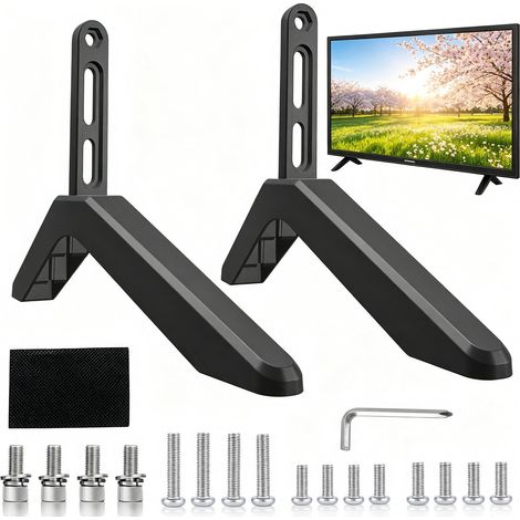 Universelle TV-Halterung aus Aluminium für 32–75 Zoll Fernseher, stabiler Ersatzständer für LED-Fernseher, Schwarz, einfache Montage (1/5)