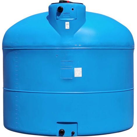 Cuve récupération eau de pluie 2000L - Réservoir aérien cylindrique bleu - Polyéthylène - ELBI PA (1/5)