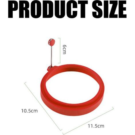 Anneaux À Œufs - Silicone Et Acier Inoxydable - Diamètre 10,5 Cm Hauteur 2 Cm - Antiadhésif - Lot De 6 (1/5)
