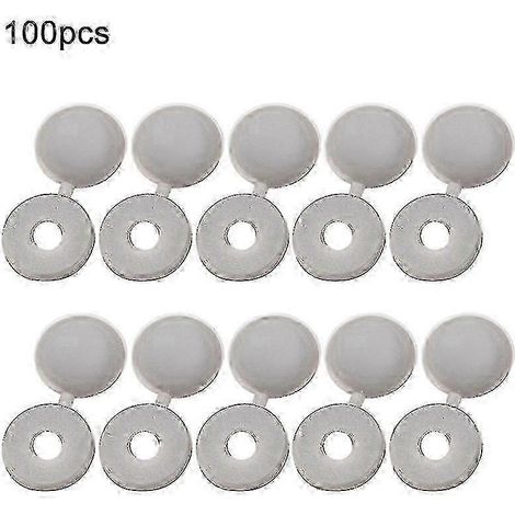 Lot de 100 cache-vis à charnière pliables en plastique pour vis autotaraudeuses - Qhzl (1/5)
