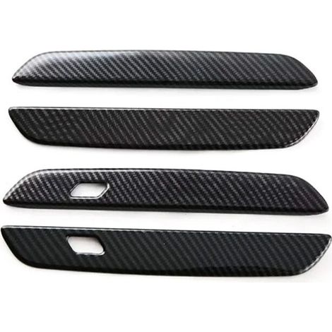 Listelli di rivestimento per maniglie esterne delle portiere per BMW Serie 5 G60 2024, in ABS con texture effetto fibra di carbonio.