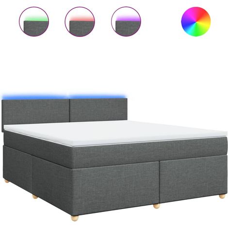 Maison Exclusive - Giroletto a Molle con Materasso Grigio Scuro 180x200 cm Tessuto (1/5)