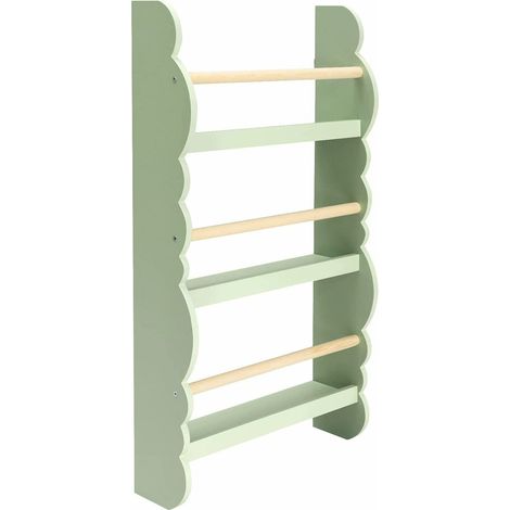 WOLTU Children bookcases Kids Display Bookshelf Storage Unit Shelving Wooden Rack Green (1/5)