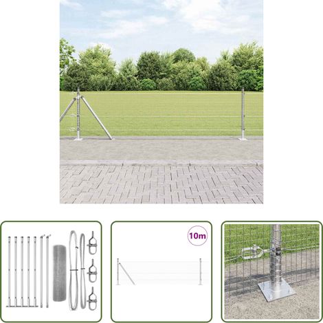 vidaXL Clôture moderne - Poteau de clôture. Argenté 10 x 0,6 m (maillage de 19 x 19 mm) (1/5)