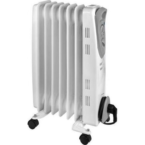 [JAMAIS UTILISE] Radiateur à Bain d'Huile 1500W EUROM RAD 1500 Mobile Blanc et Gris - 363630 (1/5)