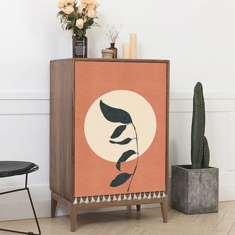 Rideau Pour Porte D'Armoire - Tissu Anti-Poussière - Installation Sans Perçage - Style Nordique - Pour Cuisine Armoire Livres Chaussures - 1 Pièce (1/5)