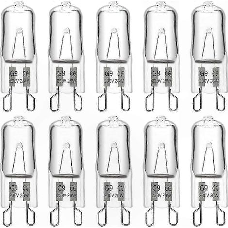 10 Ampoules Halogènes G9 Variateur, 28W 230V 370LM Blanc Chaud 2700K, Lot de 10 (1/5)